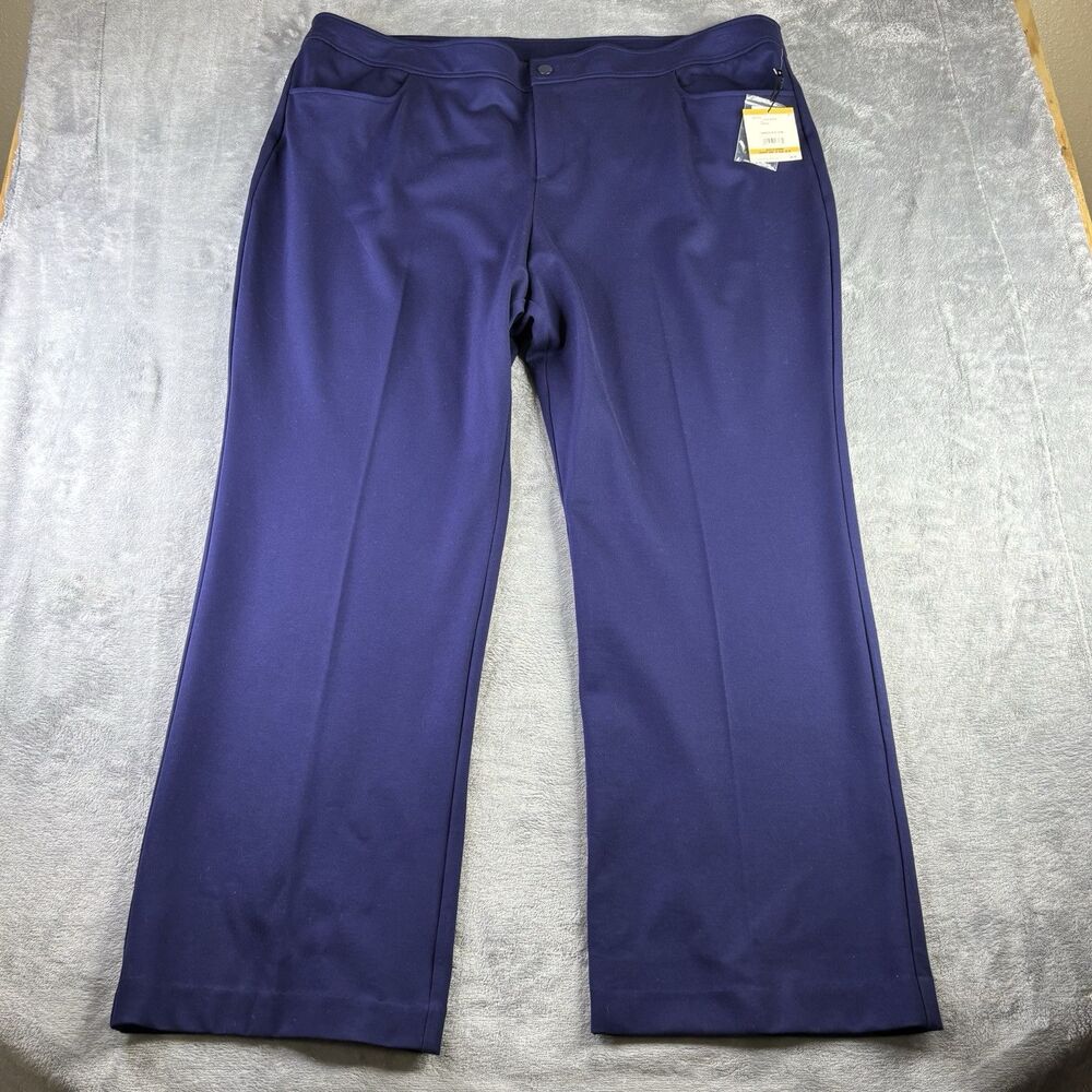 Anne Klein Pants Womens 24 Plus Blue Straight-Leg Bowie Distant Mountain New $99
